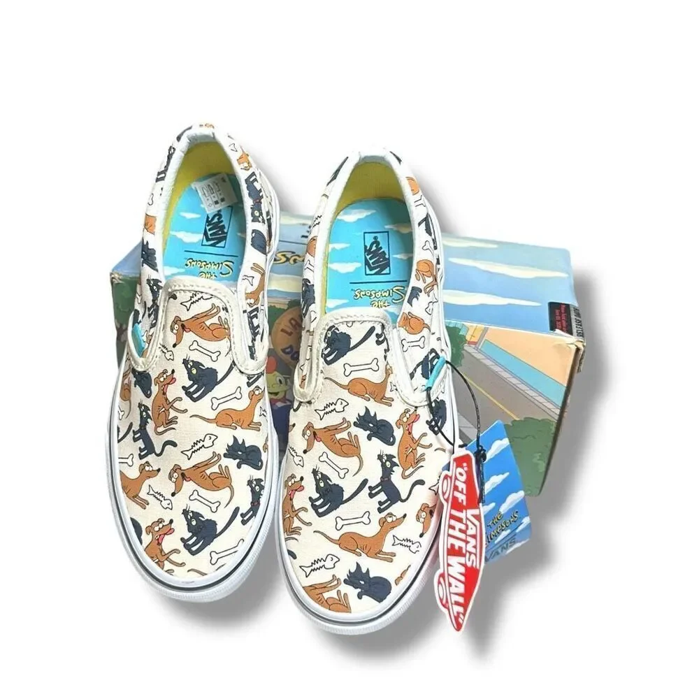 Vans x The Simpsons Family Pets Classic Slip‑On Youth Kids Size 4 NIB